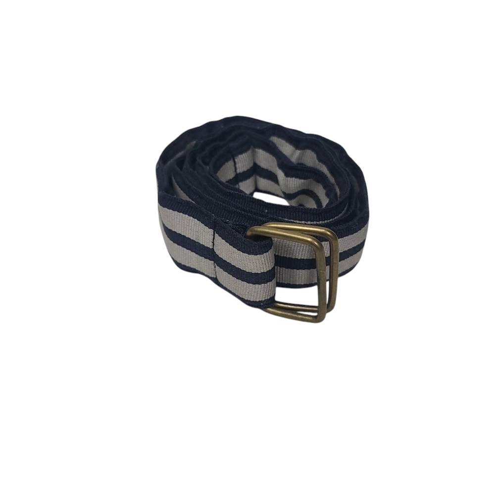 Gray & Blue Striped Fabric Belt 32